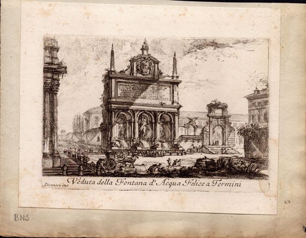 Giovanni Battista Piranesi - Veduta della Fontana d'Acqua Felice a Termini