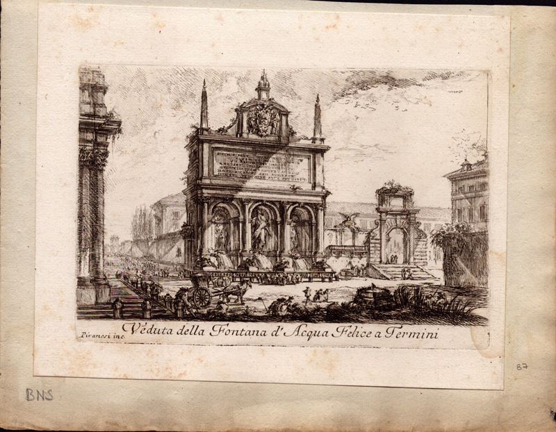 Giovanni Battista Piranesi - Veduta della Fontana D'acqua Felice a Termini