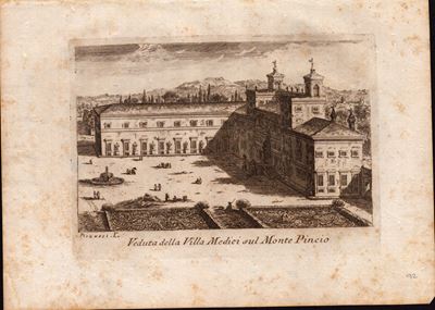 Veduta della Villa Medici sul Monte Pincio