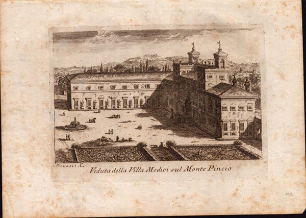 Giovanni Battista Piranesi - Veduta della Villa Medici sul Monte Pincio 