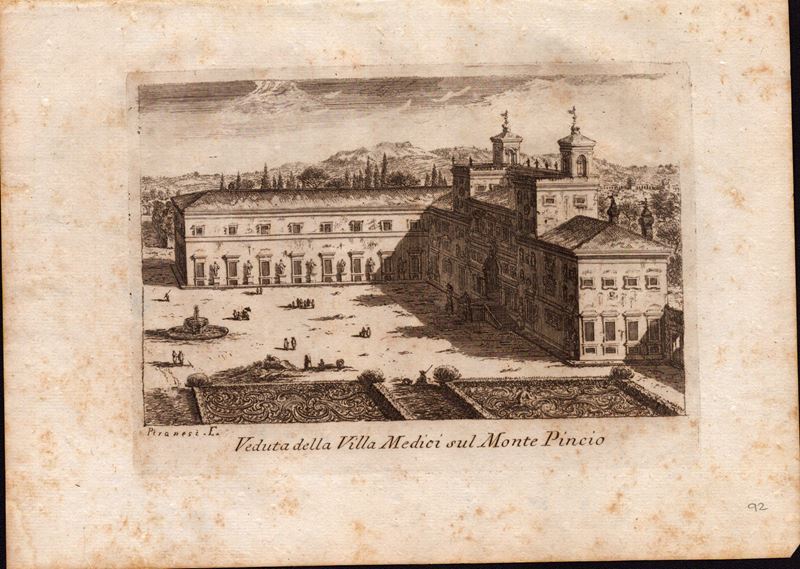 Giovanni Battista Piranesi - Veduta della Villa Medici sul Monte Pincio