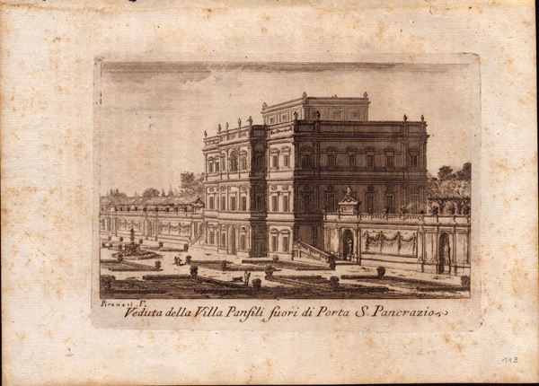 Giovanni Battista Piranesi - Veduta della villa Panfili fuori di Porta S. Pancrazio