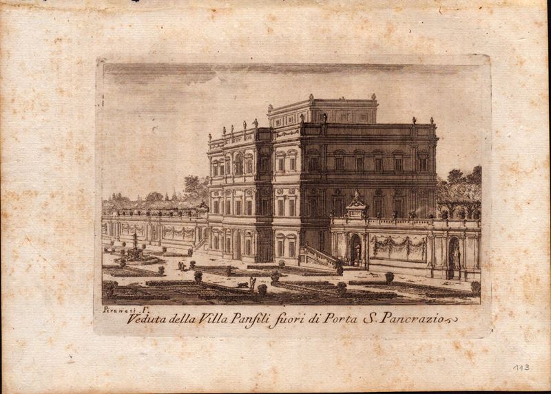Giovanni Battista Piranesi - Veduta della Villa Panfili Fuori di Porta S. Pancrazio