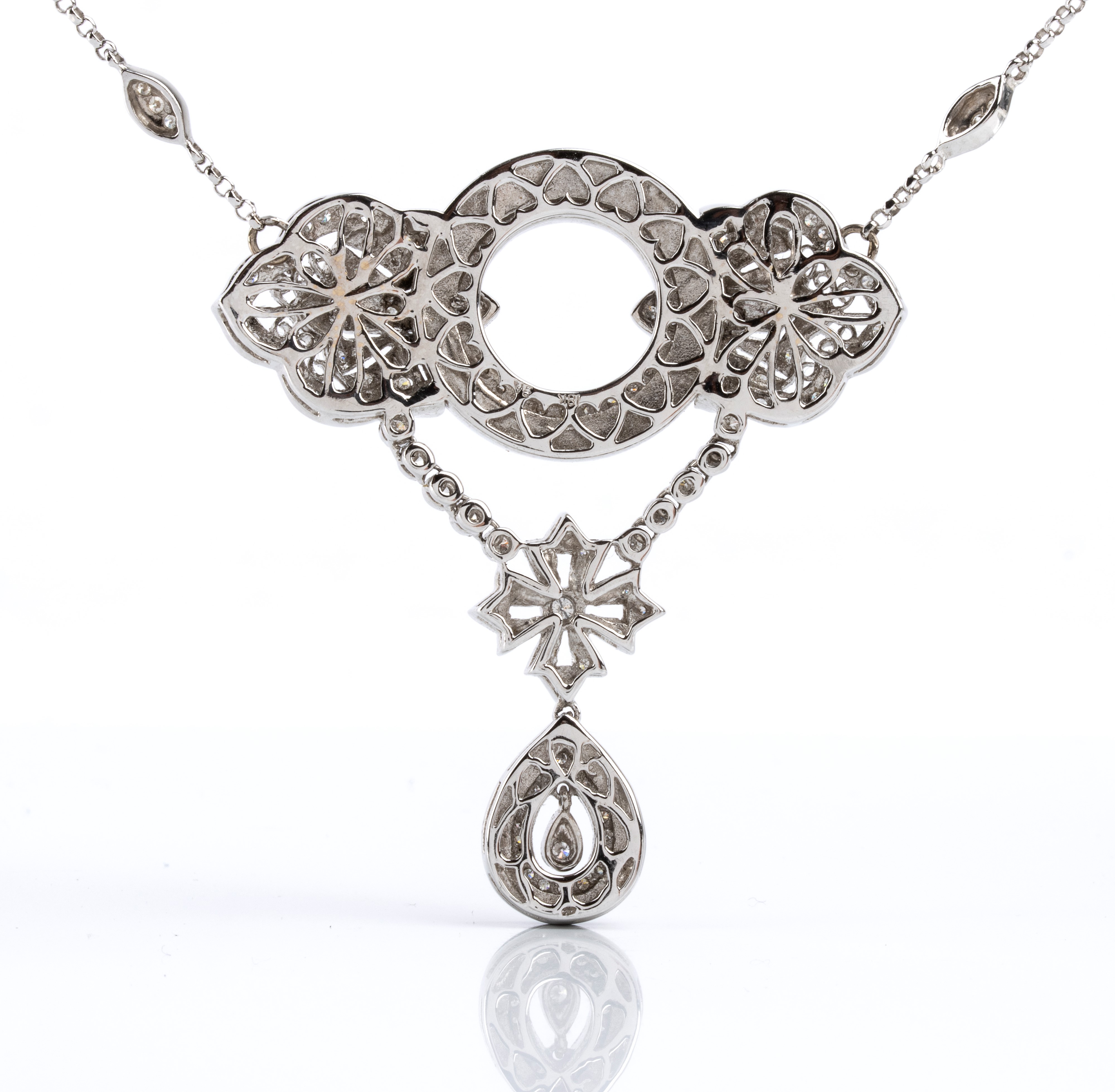 Collier in oro bianco 18k con diamanti e onice