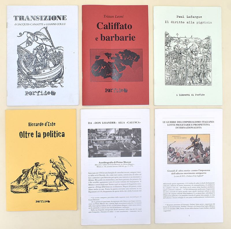 Filosofia Politica. Porfido Edizioni 4 Opuscoli in Brossura Editoriale. Insieme con 2 Estratti