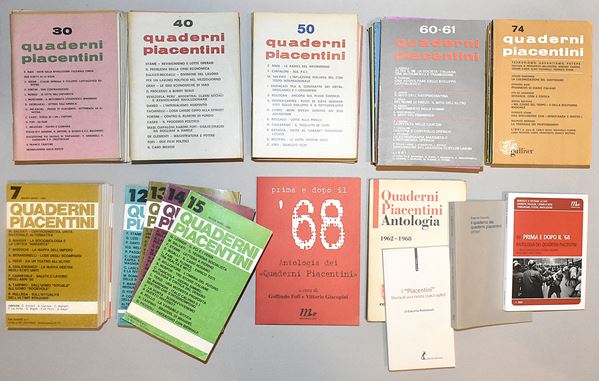 Quaderni piacentini, rivista bimestrale 1963-1979 - 64 fascicoli e 5 volumi