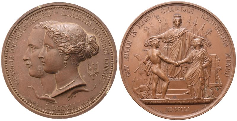 Inghilterra. Vittoria. Medaglia per L'esposizione di Londra 1851. Ae. 89mm. Bhm 2461. Fdc