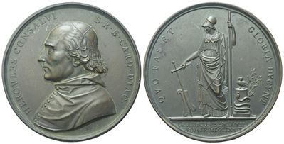Personaggi. Roma. Ettore Consalvi (cardinale). Medaglia 1824. Opus: Giuseppe Cerbara. Ae; 54mm