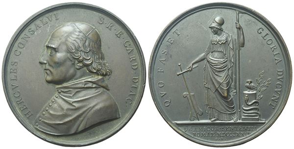 PERSONAGGI. ROMA. Ettore Consalvi (cardinale). Medaglia 1824. Opus: giuseppe Cerbara. Ae; 54mm