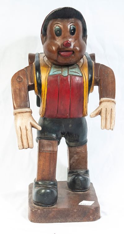 Scultore anonimo, 'Pinocchio' scultura in legno policromo