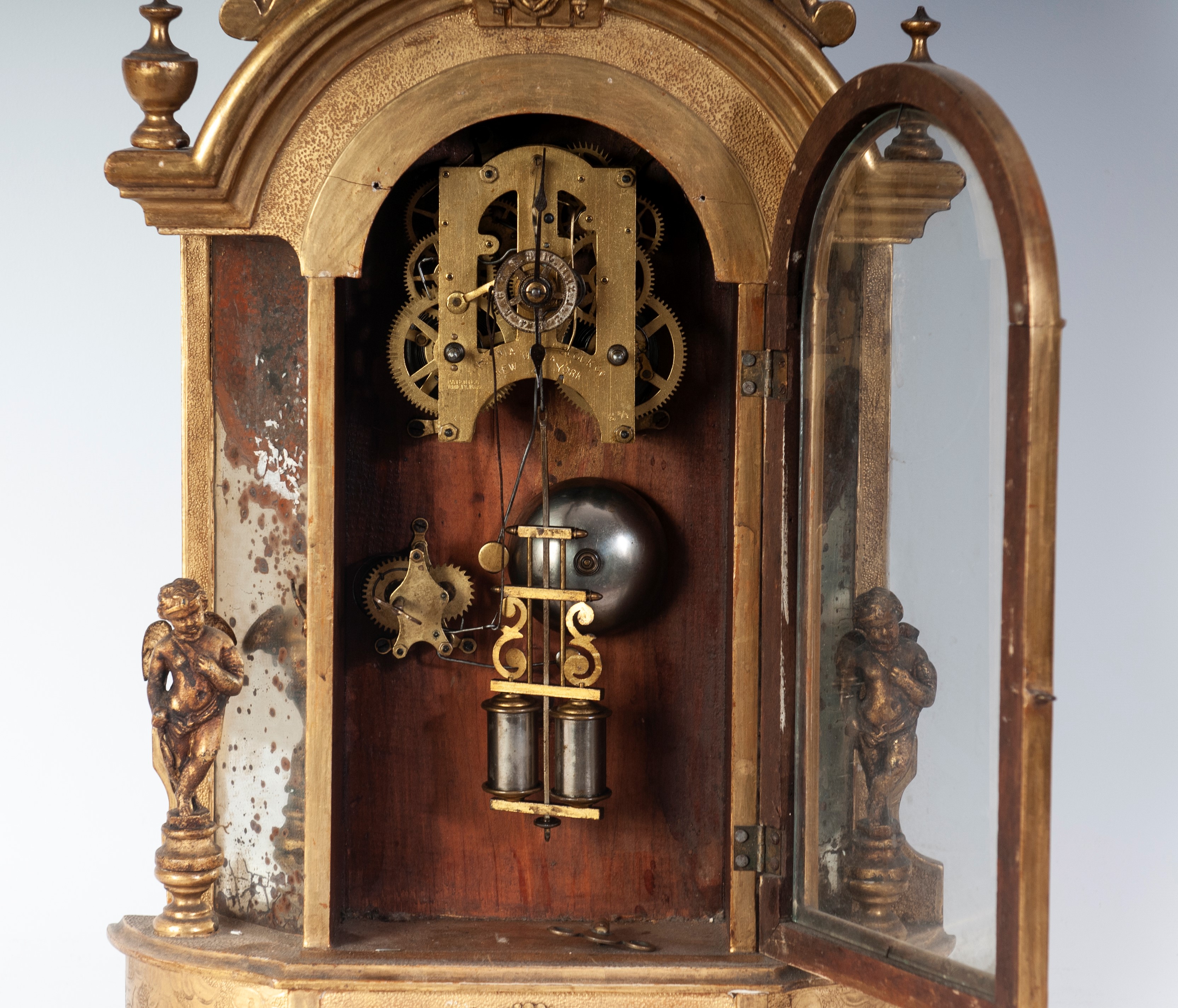 Ansonia Clock & Co., Orologio scheletrico da appoggio con ripetizione delle ore e delle mezz'ore ...