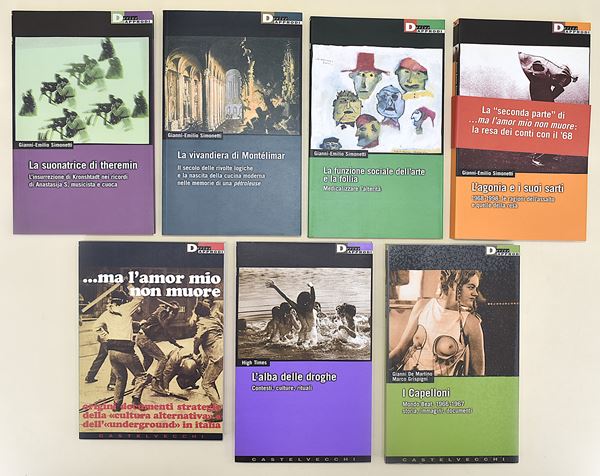 Editrice DeriveApprodi. Opere di Gianni-Emilio Simonetti. Mondo beat, droghe, musica e underground. - 7 volumi in brossura editoriale