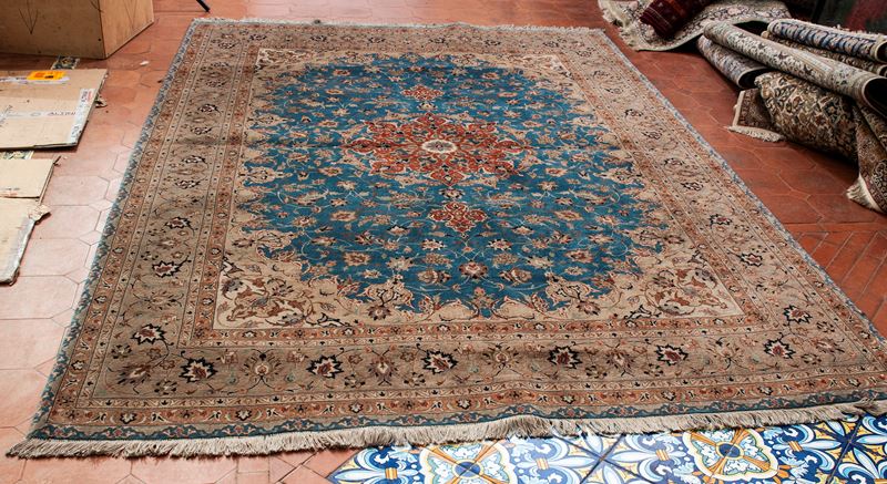 Tappeto persiano seta su cotone