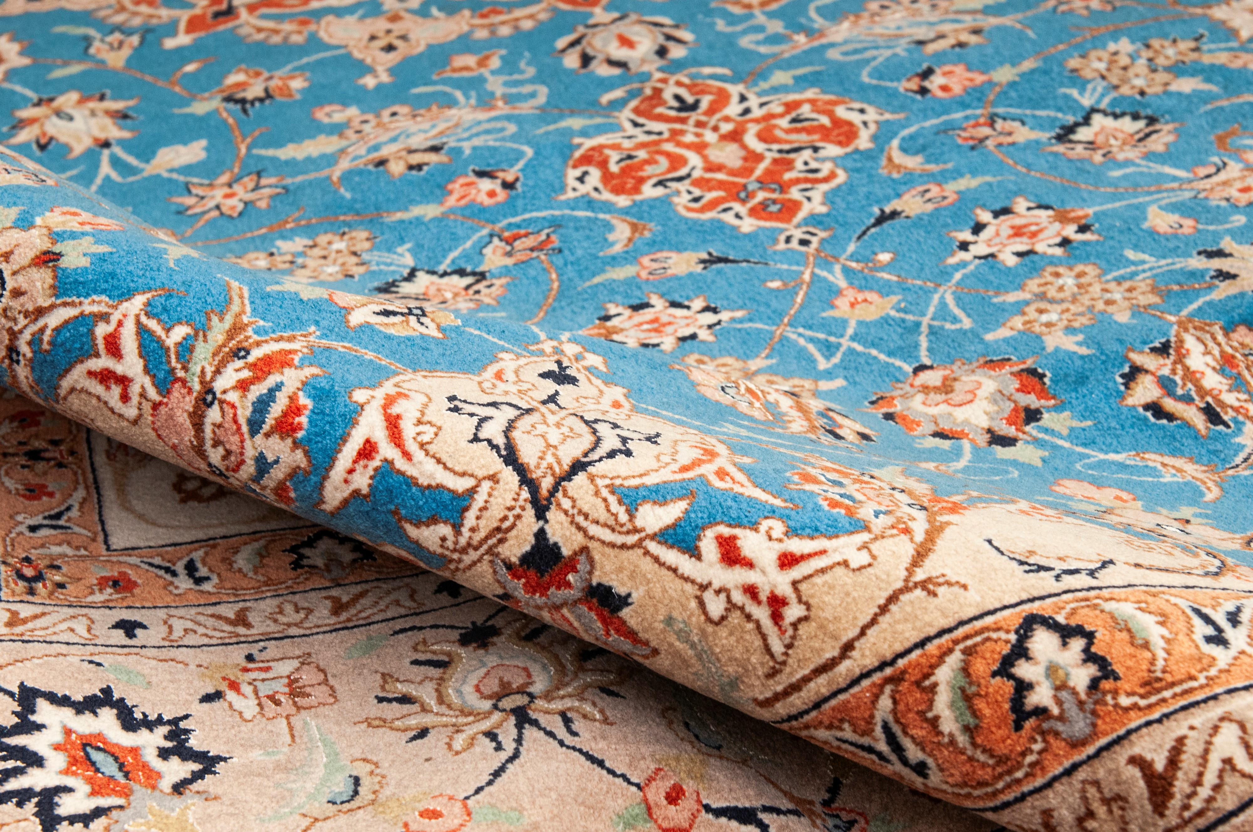 Tappeto persiano seta su cotone