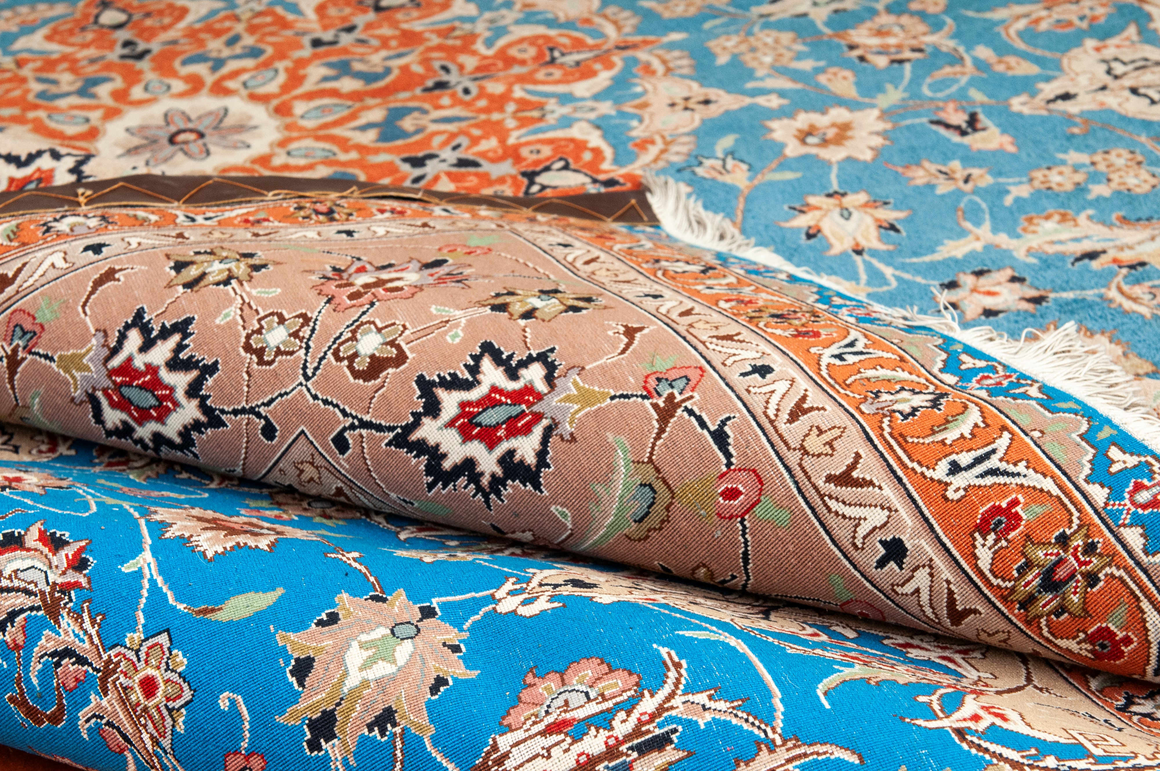 Tappeto persiano seta su cotone