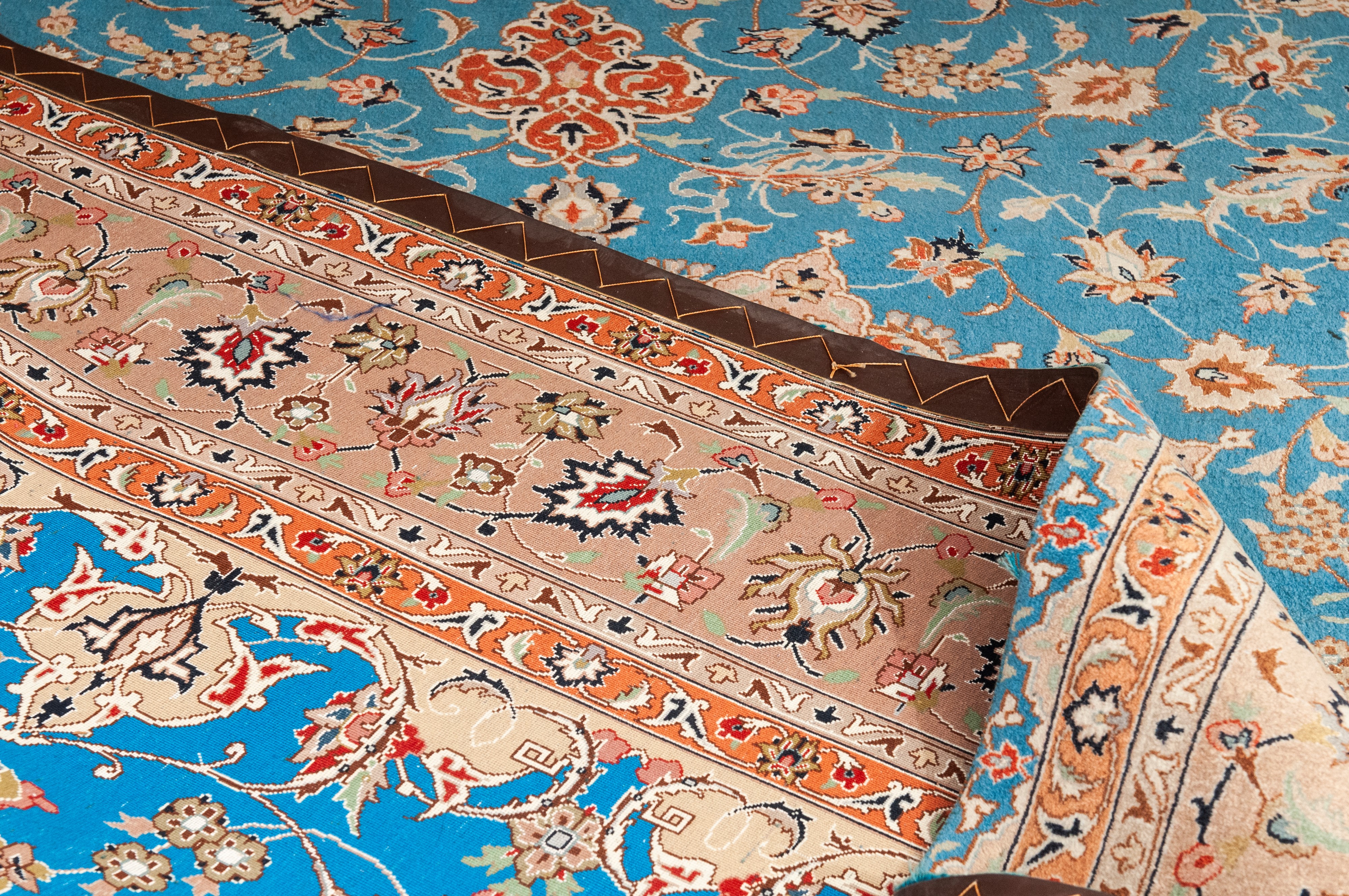 Tappeto persiano seta su cotone