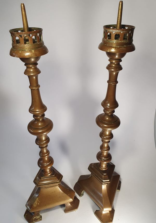 Pair of large candlesticks