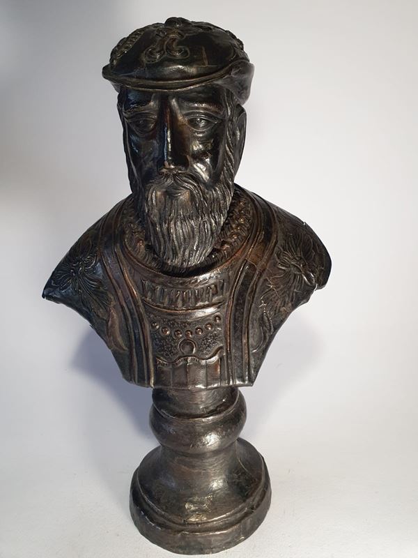 Bust of armoured man (perhaps French king)