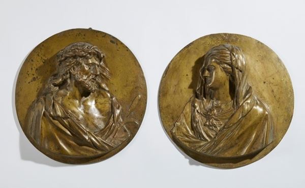 pair of high reliefs depicting Madonna and Christ