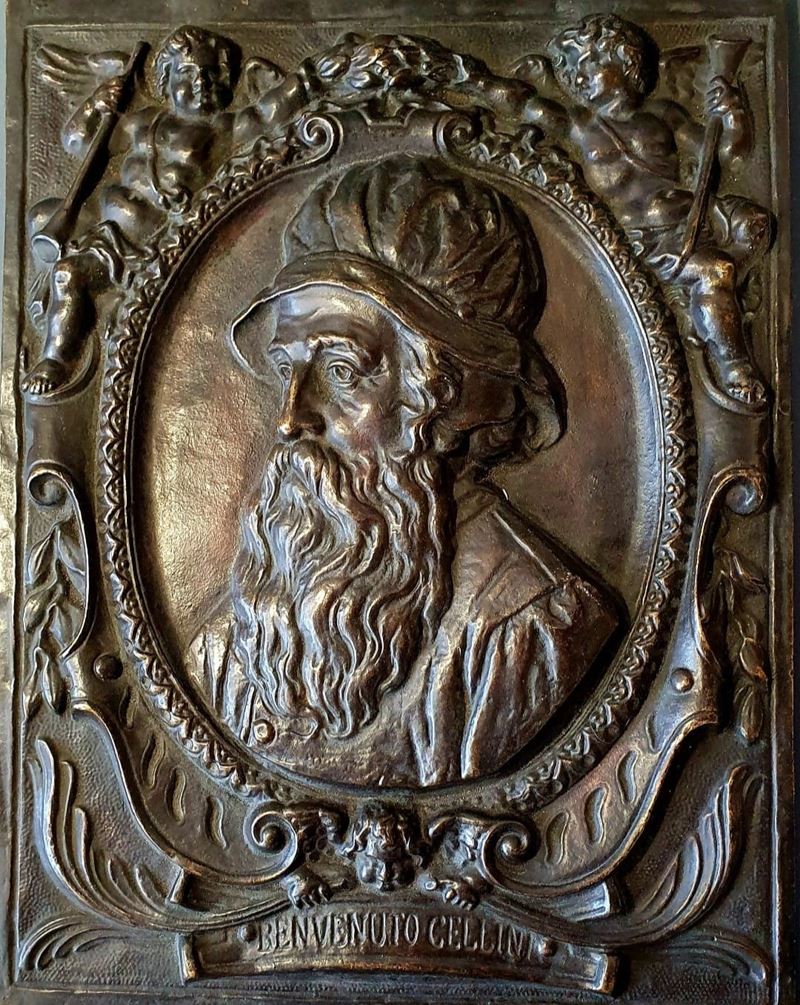 Placca con ritratti di Benvenuto Cellini