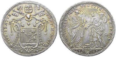 Pio VI (1775-1799), Testone 1785 (Anno XI) – Ag, 7,91 g