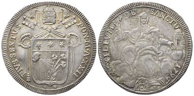 Pio VI, Mezzo Scudo Stato Pontificio, Roma, 1796 (Anno XXII)