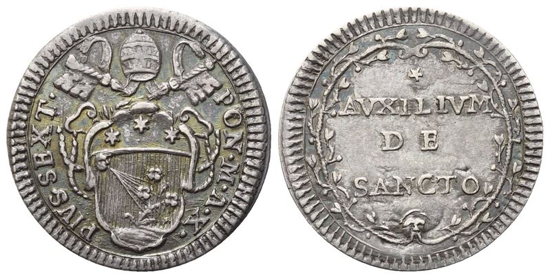 Stato Pontificio, Pio VI (1775-1799) – Grosso Anno X, argento