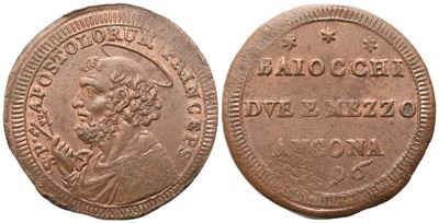 Stato Pontificio, Ancona (Pio VI), Due Baiocchi e mezzo, 1796
