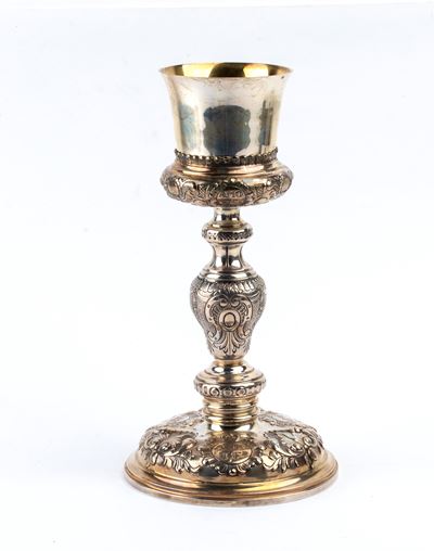 Calice italiano in argento, argenteria sbalzata e cesellata (XVII–XVIII secolo)