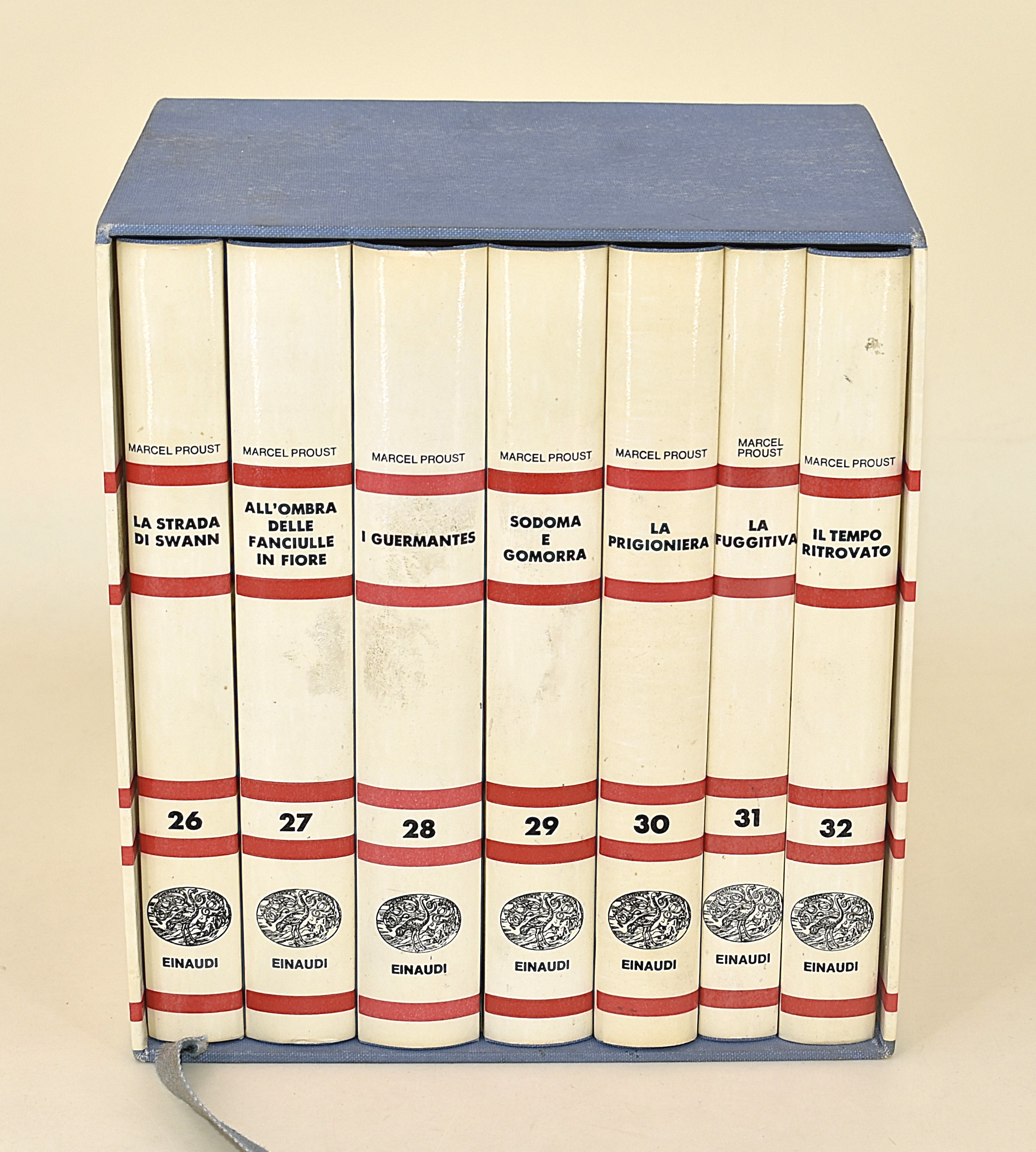 Marcel Proust, alla Ricerca del Tempo Perduto. Set di 7 Volumi con Cofanetto Rigido Editoriale. E...