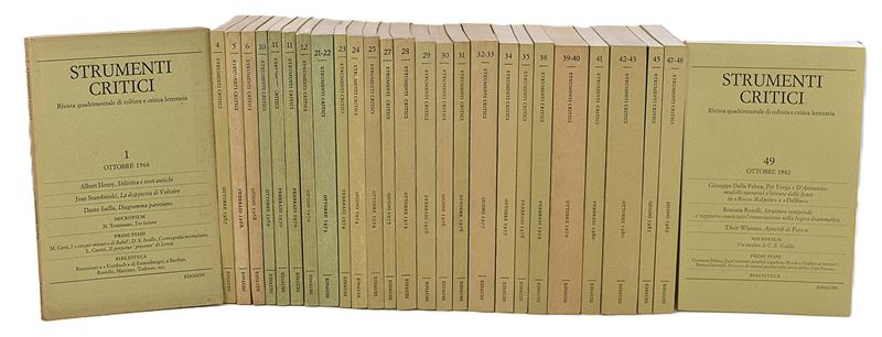 Strumenti Critici. Rivista Quadrimestrale di Cultura e Critica Letteraria N. 1-49. Torino, Einaud...
