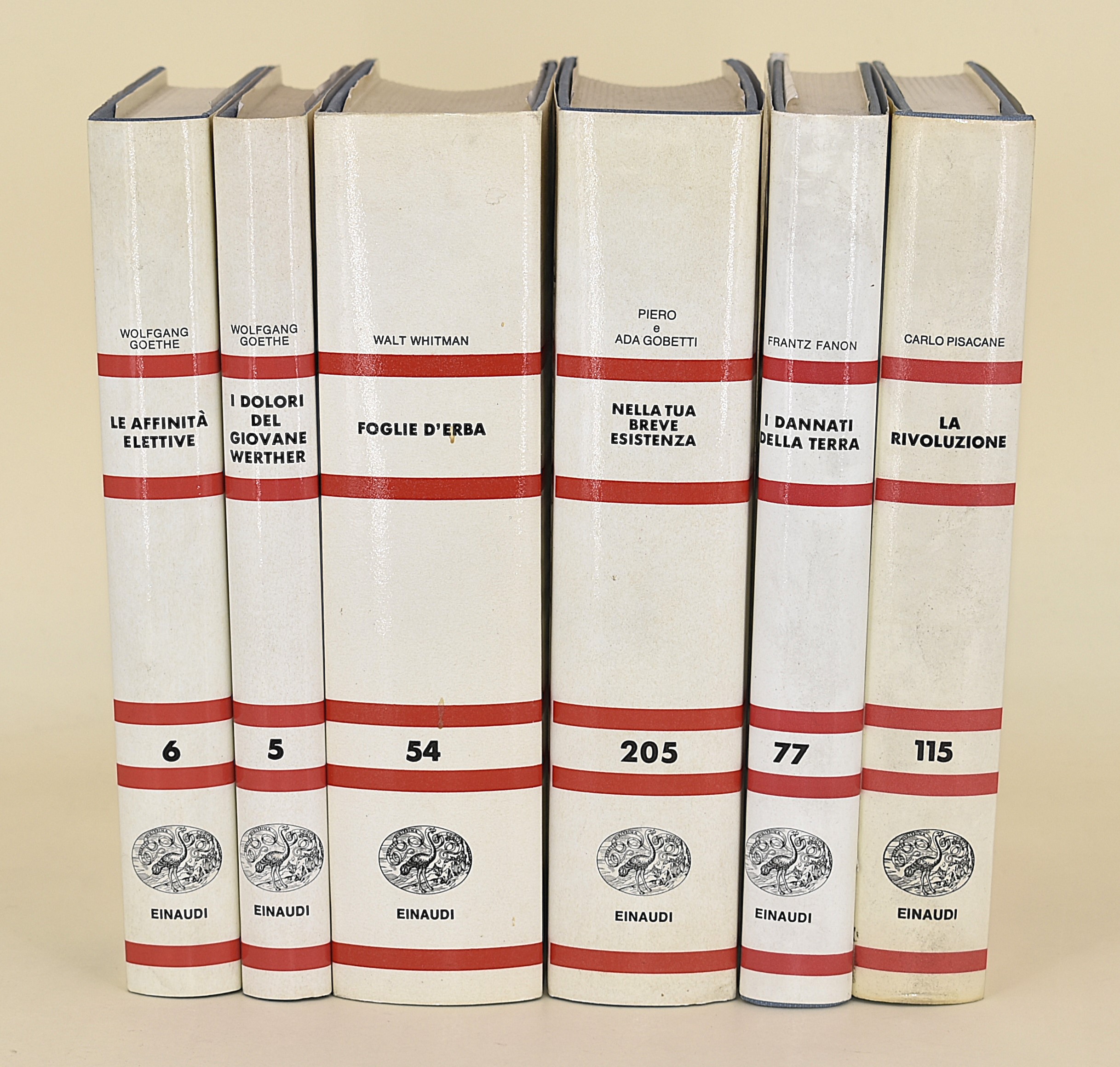 Nuova Universale Einaudi. Goethe, Pisacane, Gobetti, Fanon - 6 volumi con copertina rigida e sovr...