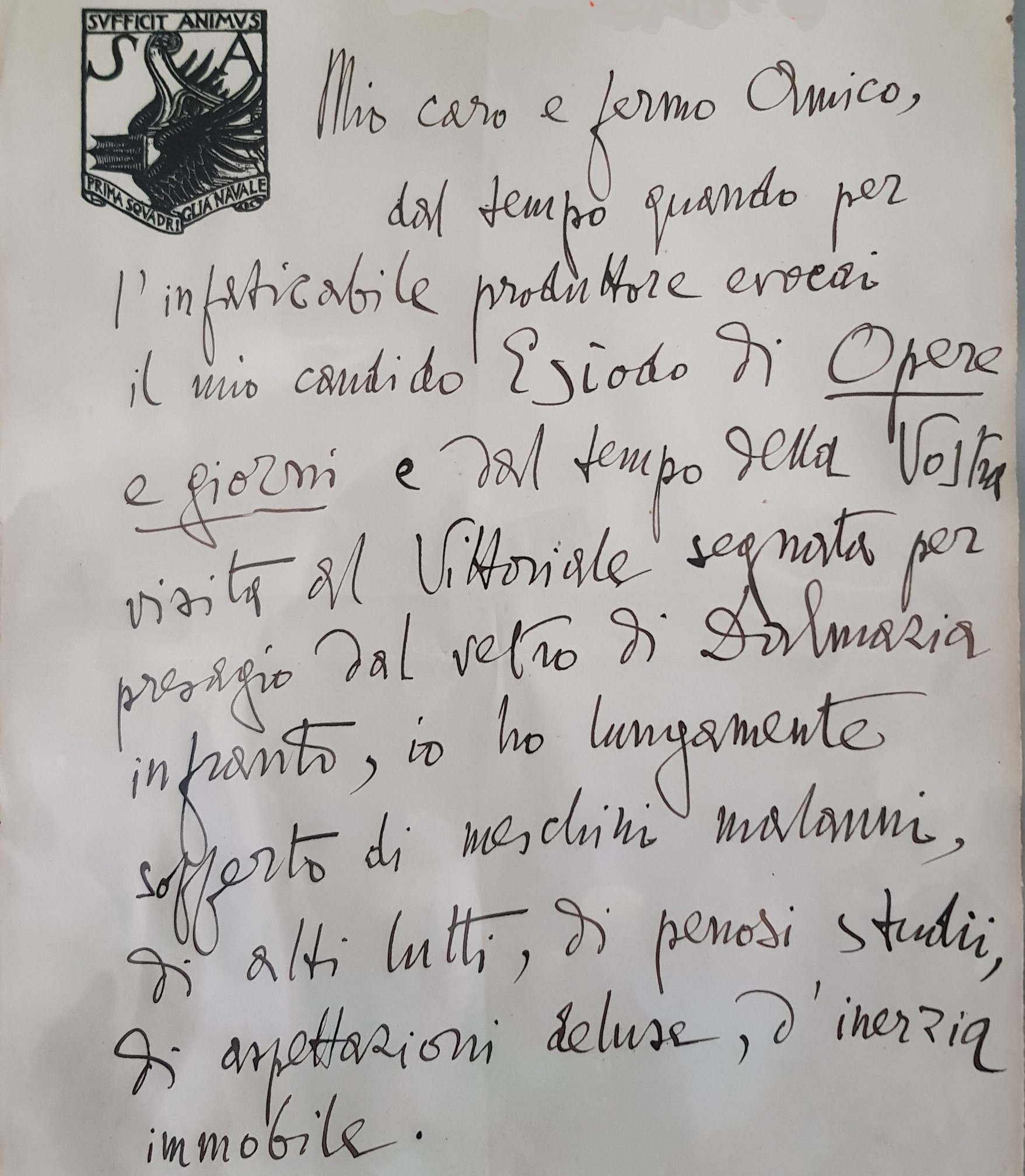 D'annunzio, Gabriele - Lettera a Pasquinelli - 1932