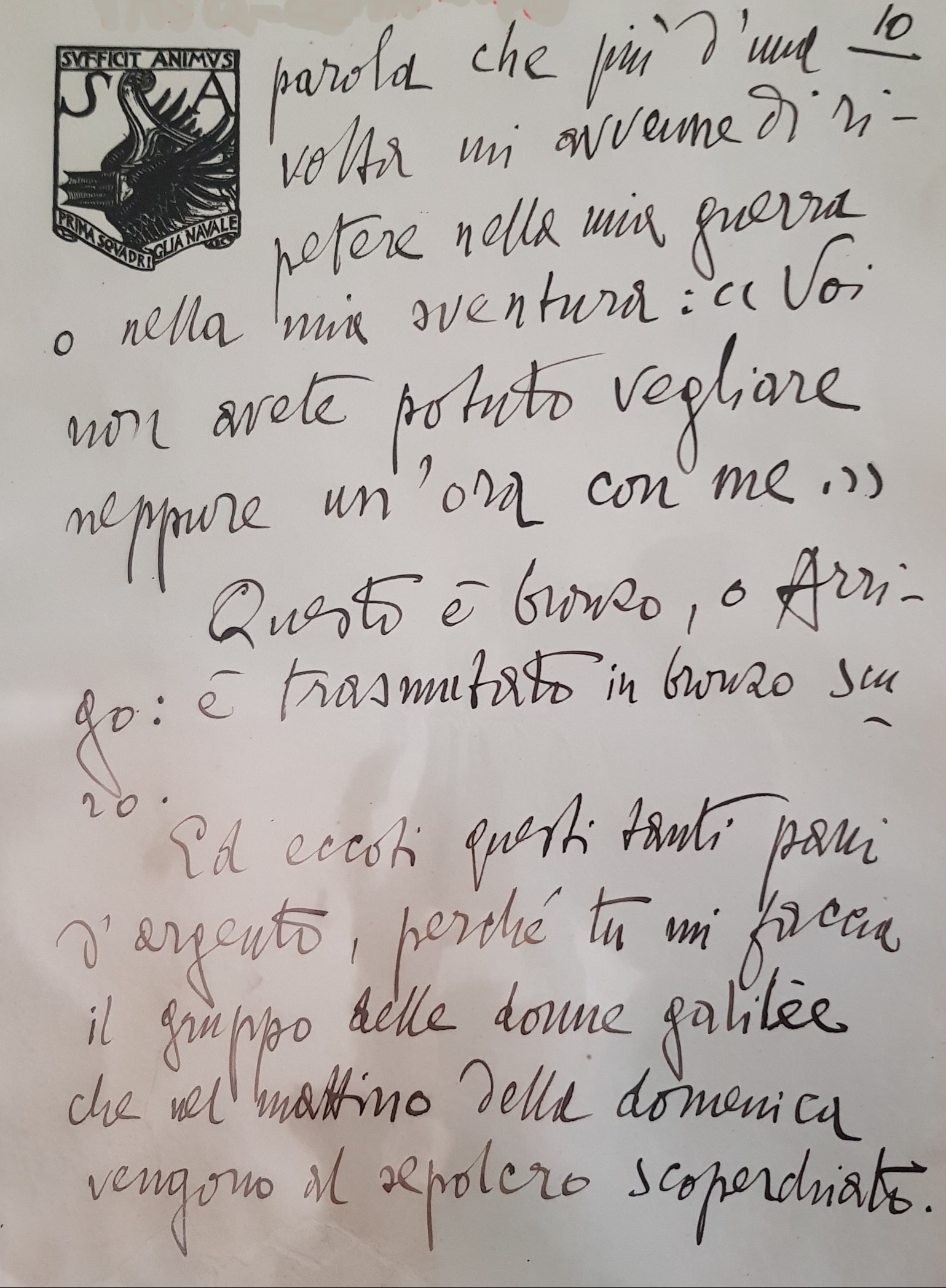 D'annunzio, Gabriele - Lettera a Pasquinelli - 1932
