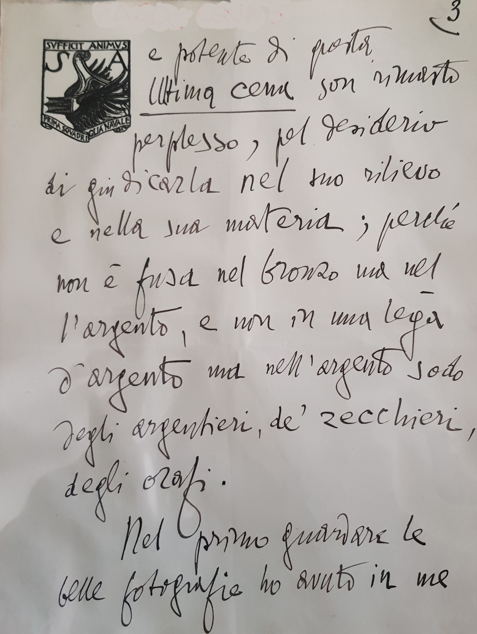 D'annunzio, Gabriele - Lettera a Pasquinelli - 1932