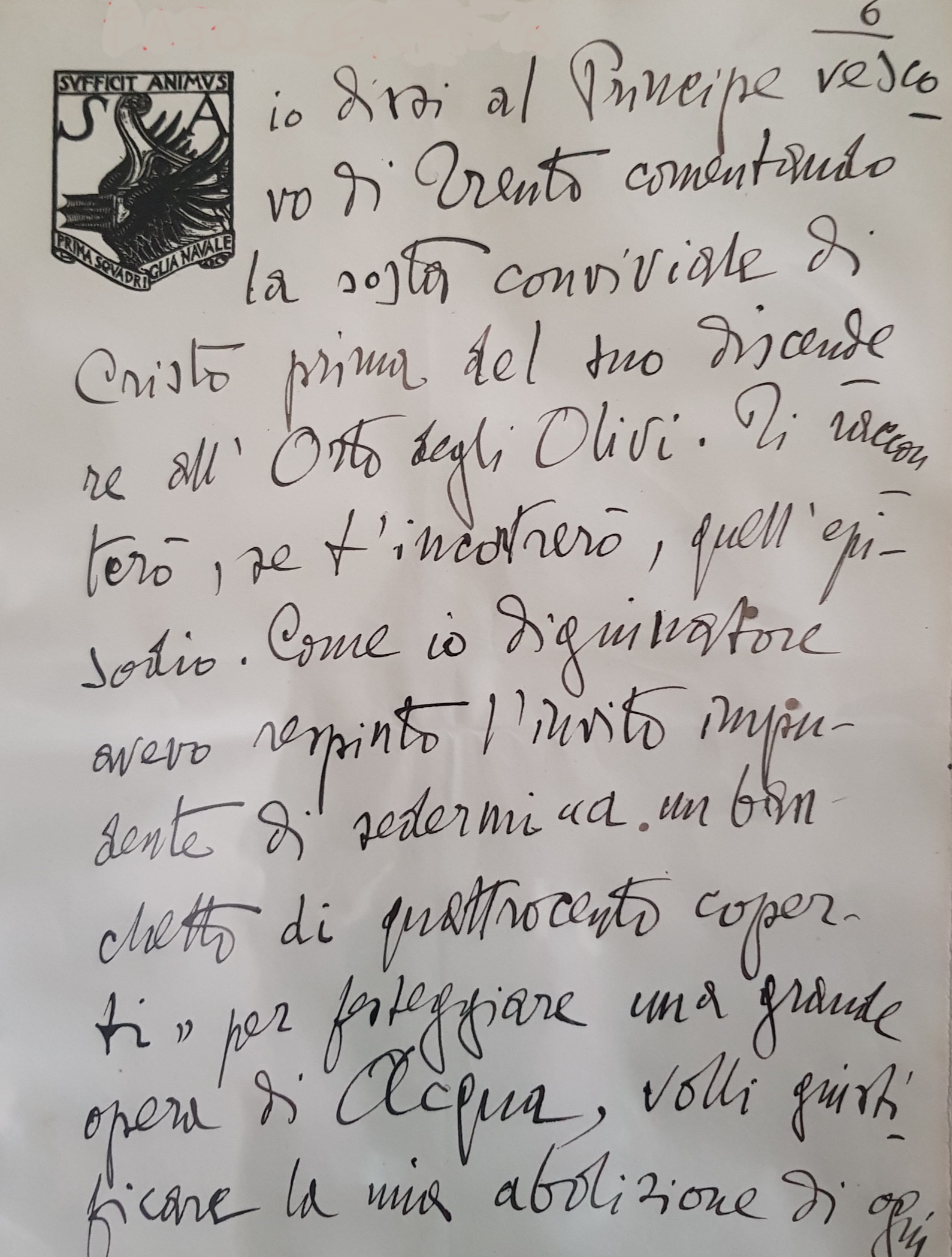 D'annunzio, Gabriele - Lettera a Pasquinelli - 1932