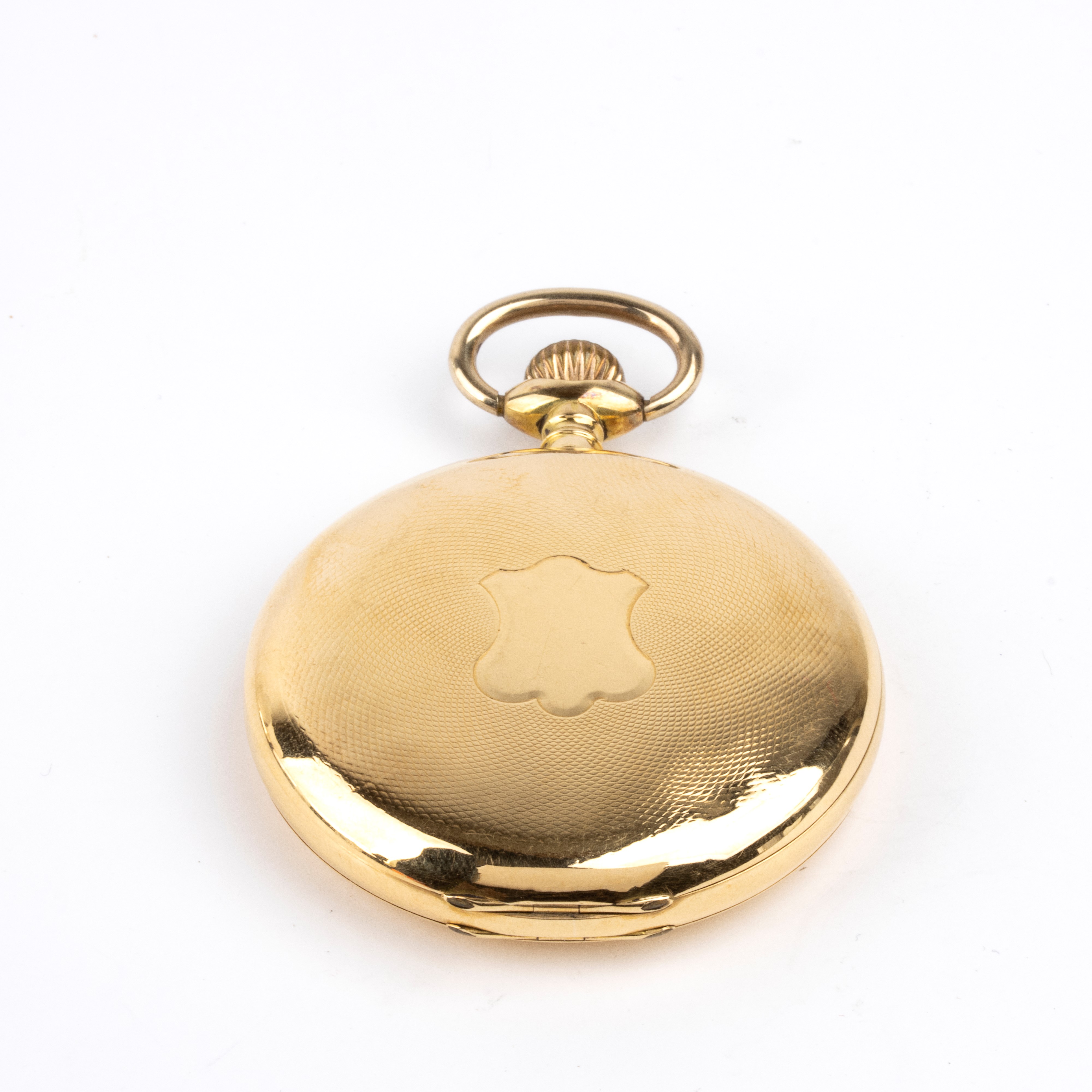 Jupiter - Orologio da tasca in oro 18k con doppia cassa Savonette e quadrante in smalto