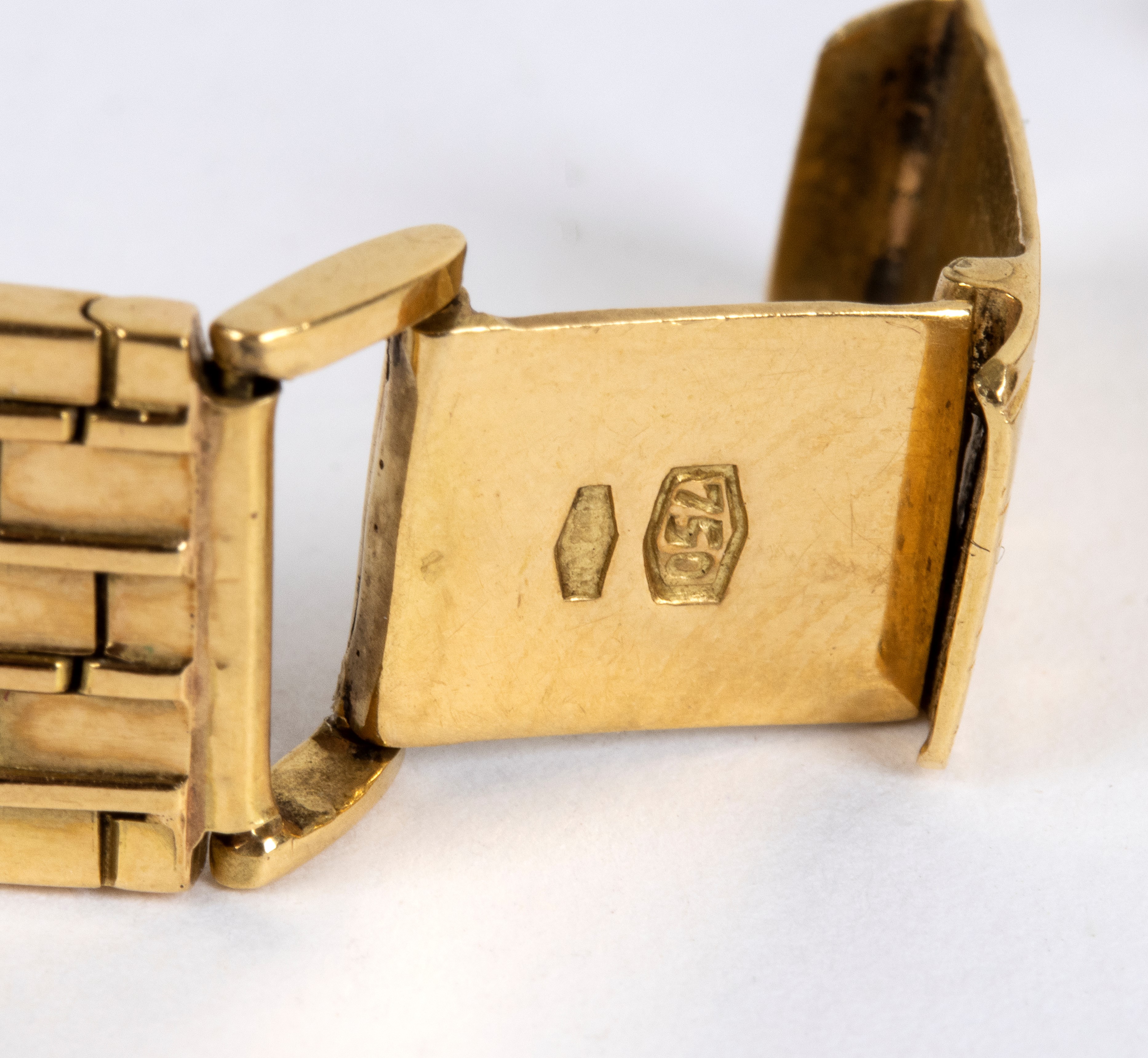 Cinturino per orologio, oro giallo 18k a maglie geometriche