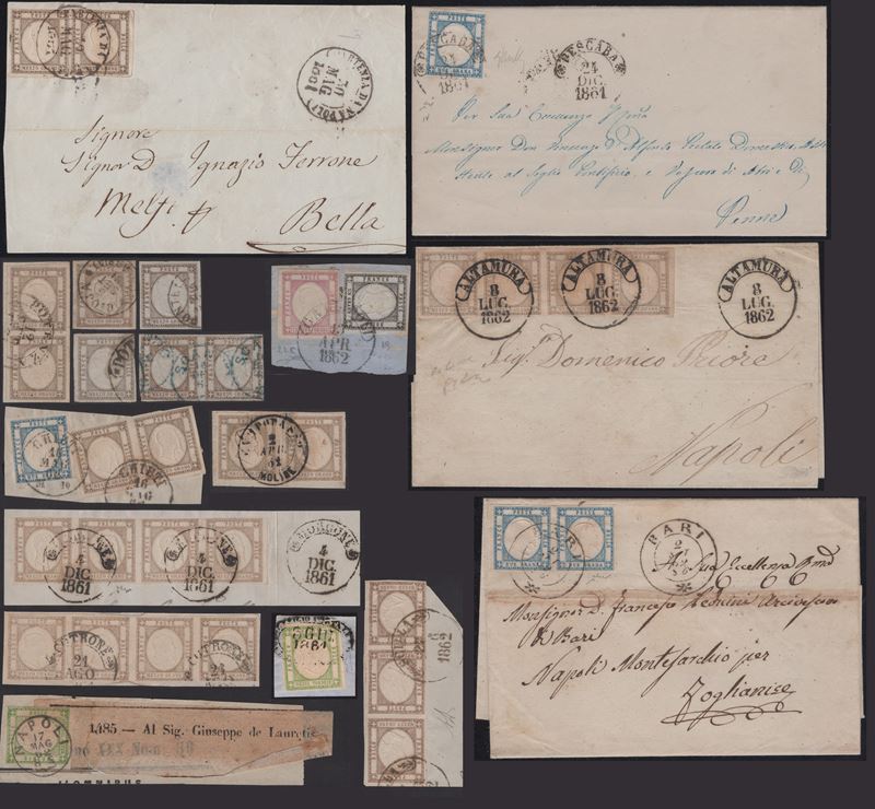 Prov. Napoletane, Accumulazione di Valori Filatelici del 1861