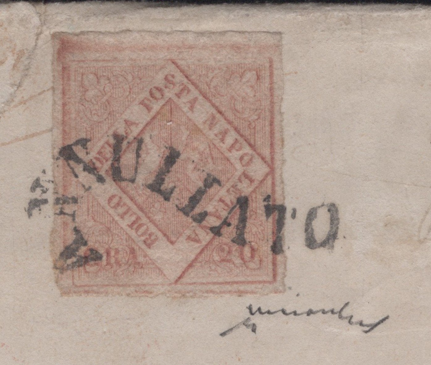 Napoli - Storia Postale, Assicurata da Cosenza a Napoli con 20 grana II tav. rosa chiaro