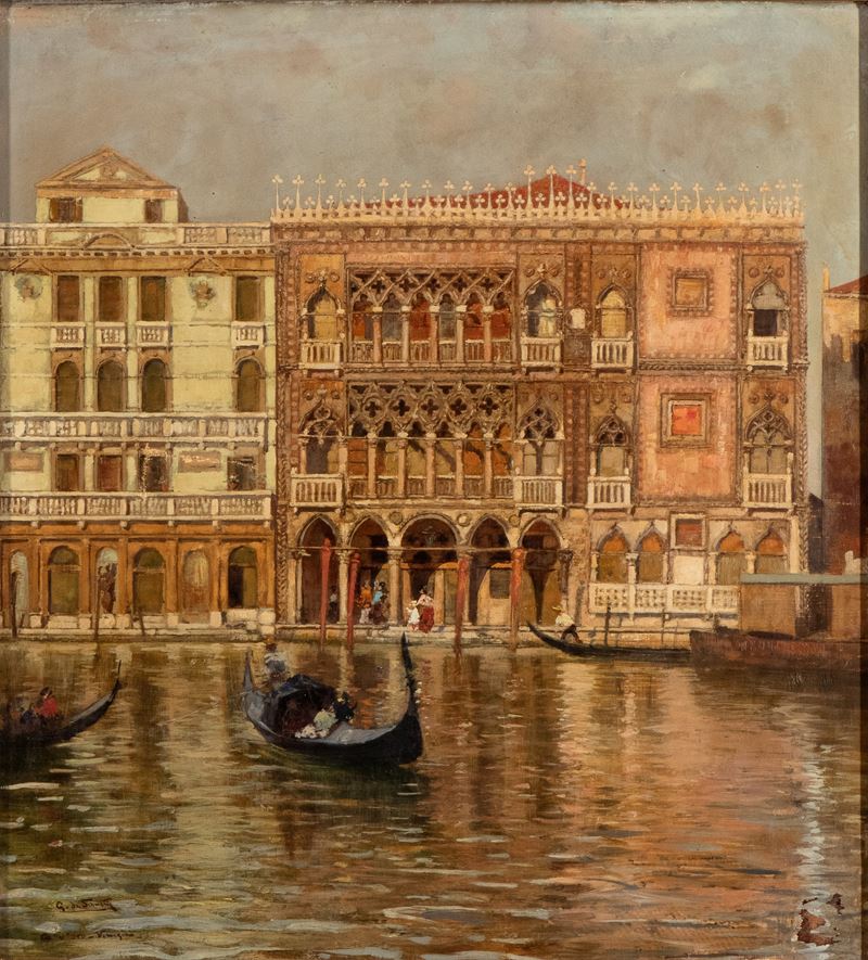 Giuseppe De Sanctis - Ca' d'Oro a Venezia, olio su tela