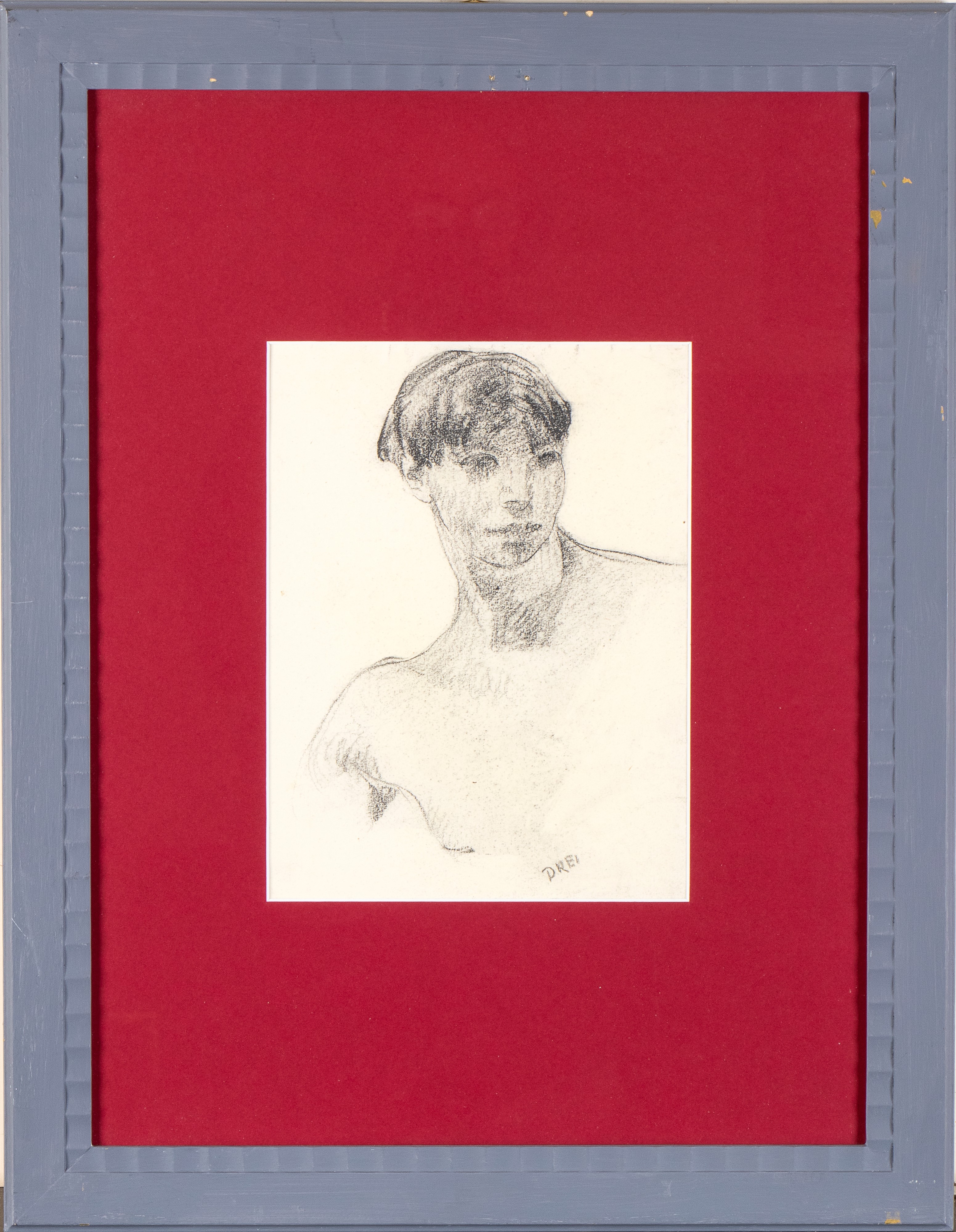 Ercole Drei - Ritratto di giovane uomo, matita e carboncino su carta