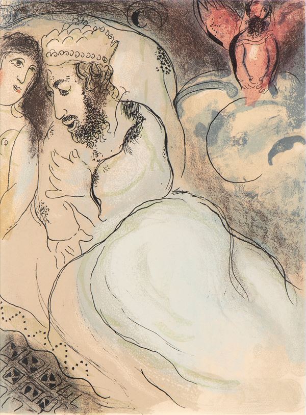 MARC CHAGALL - Sara and Abimelech from: "Dessins pour la Bible"