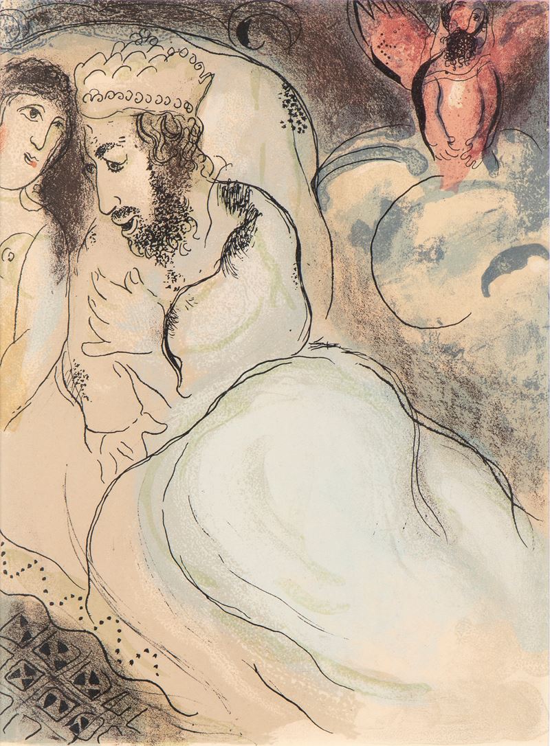 Marc Chagall - Sara e Abimelech, litografia