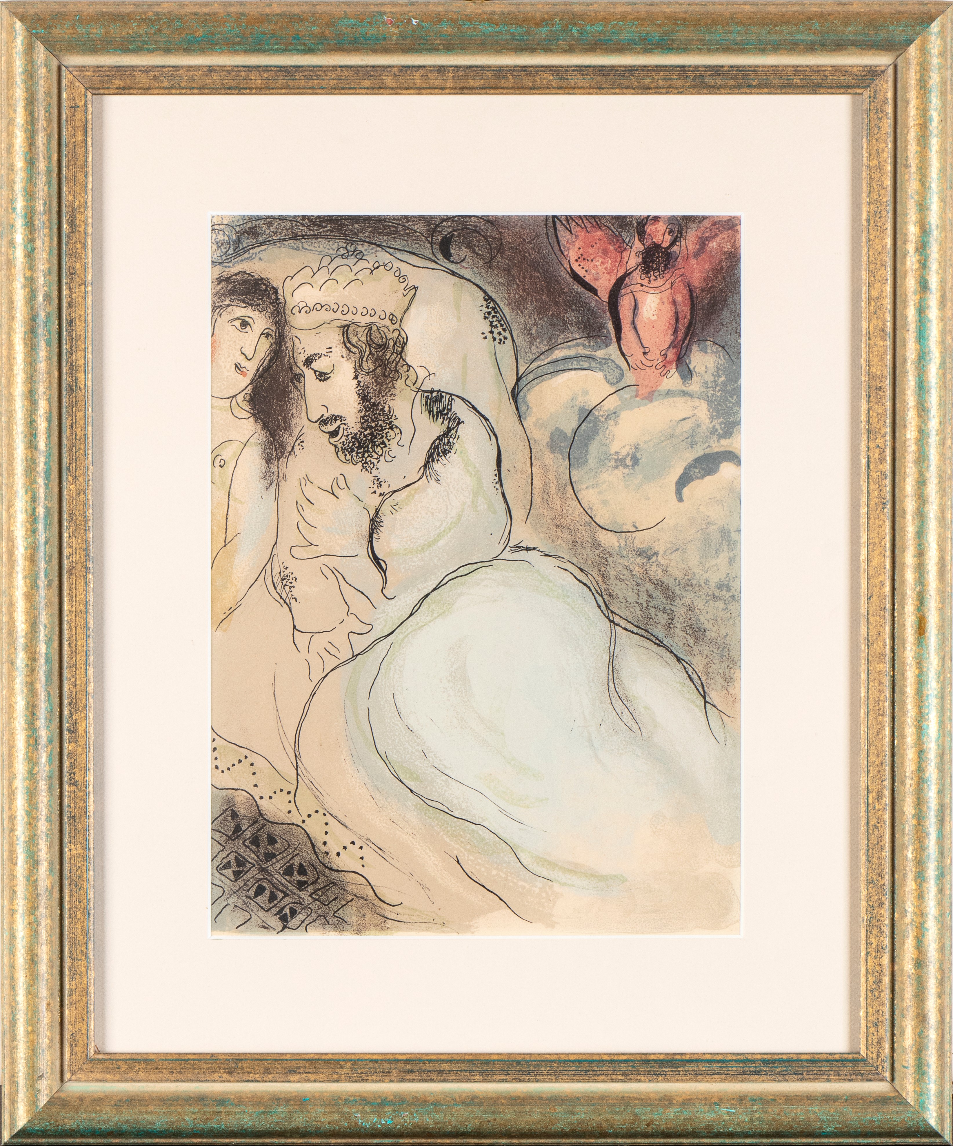 Marc Chagall - Sara e Abimelech, litografia