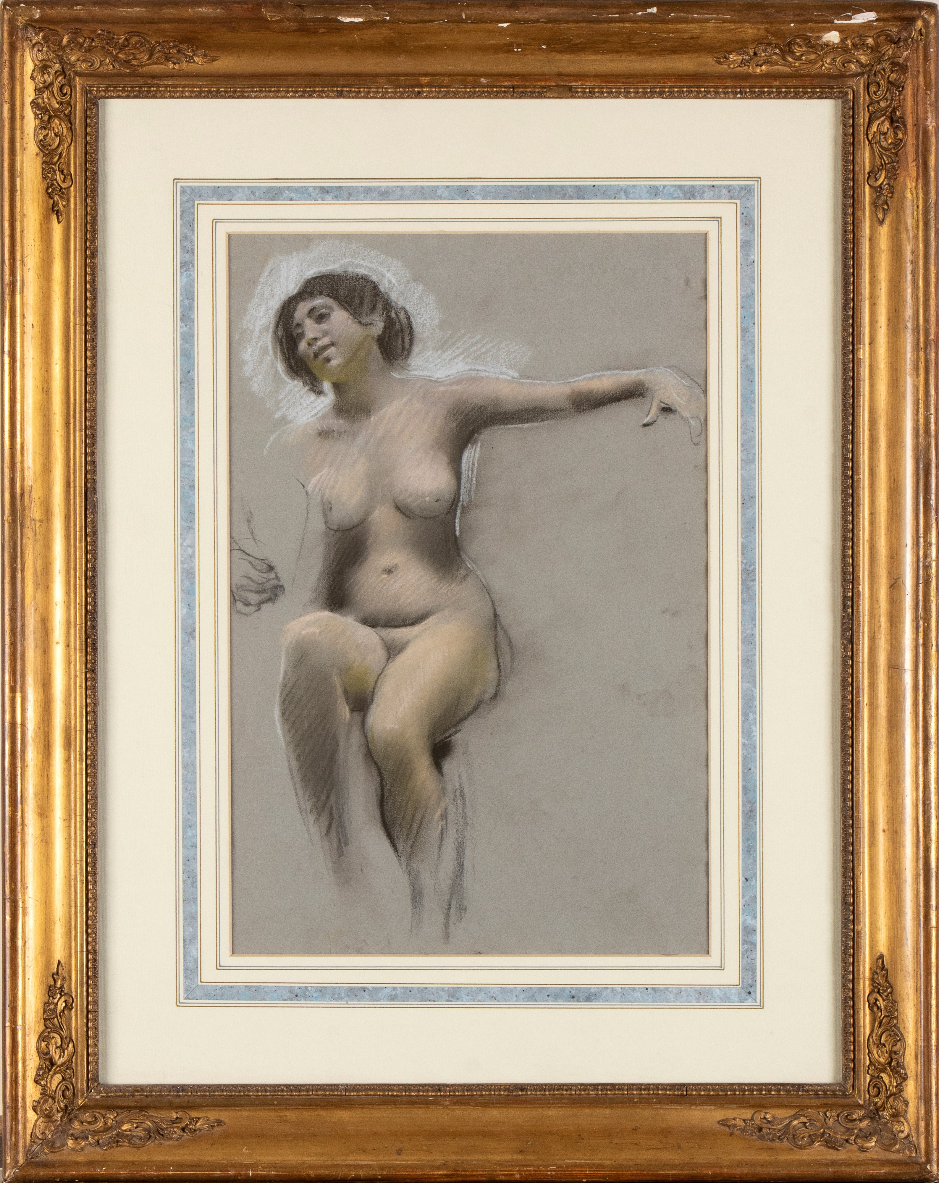 Adolf Hiremy-hirschl - Nudo femminile, tecnica mista su carta