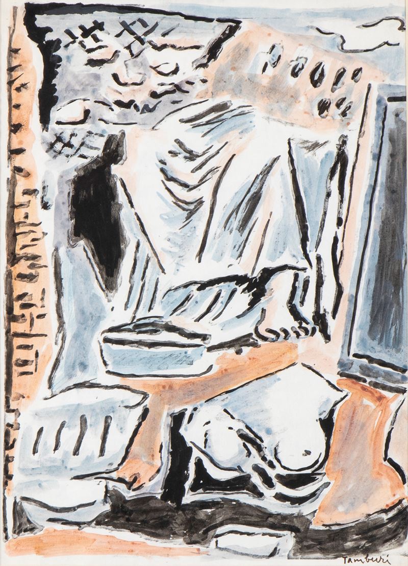 Orfeo Tamburi - Archeologo, acquarello su carta
