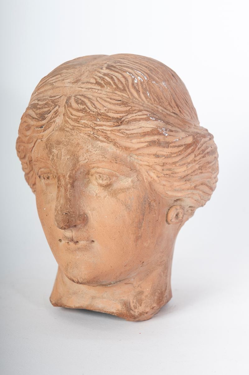 Anonimo, Testa di donna in terracotta, XX secolo