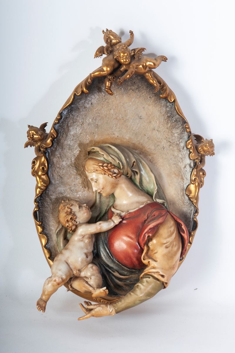 Cappé, Madonna con Bambino in porcellana policroma