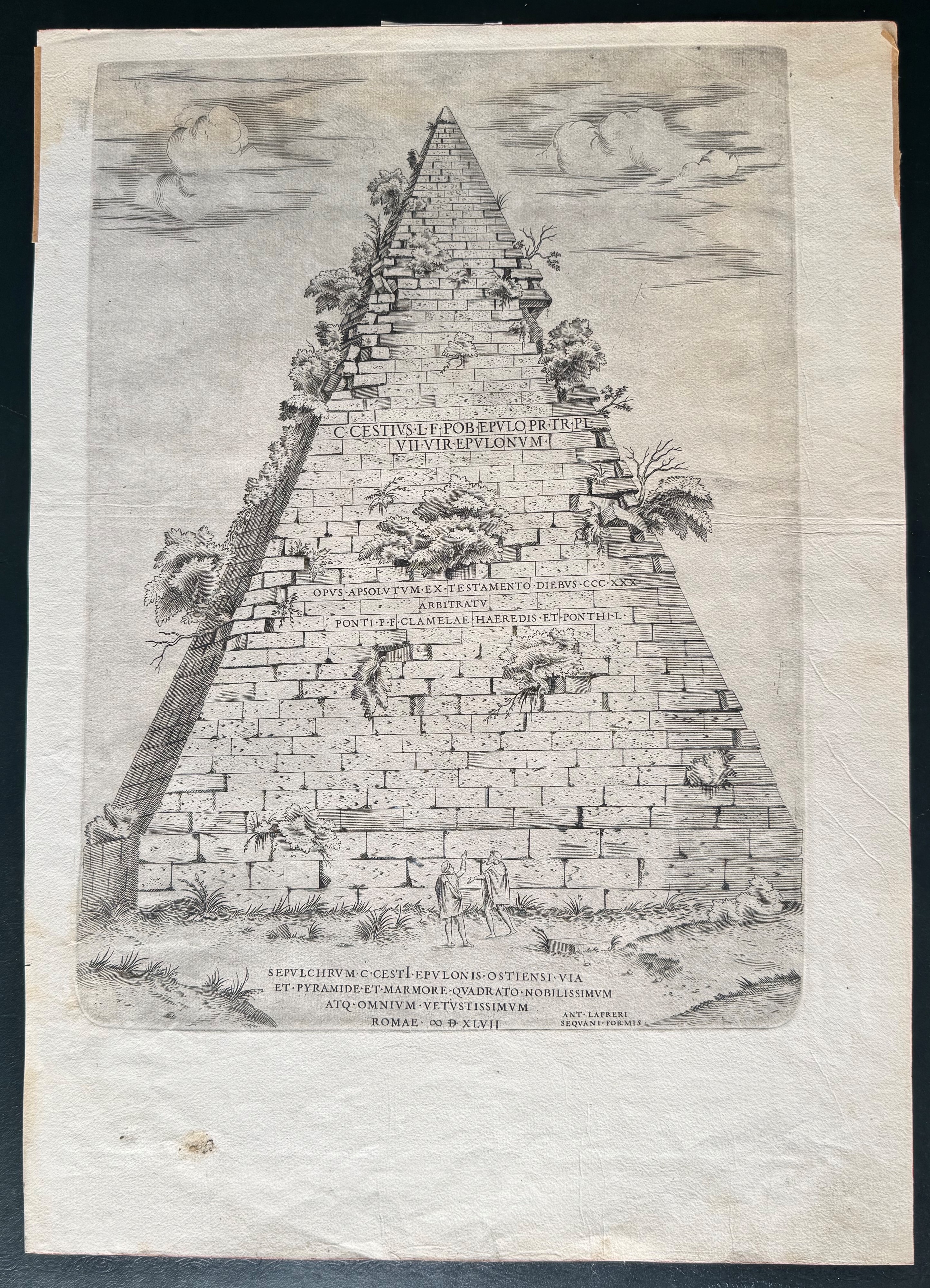 Sepulchrum C. Cesti, Colonna Santa condotta dal Tempio di Salomone, bulino